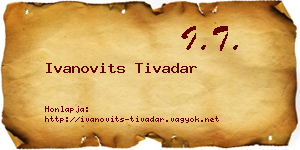 Ivanovits Tivadar névjegykártya